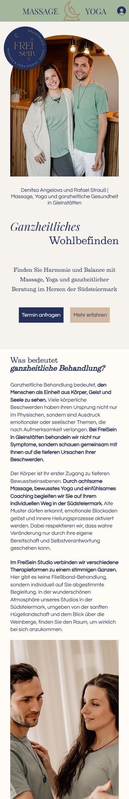 Dieselbe Website auf einem Handy