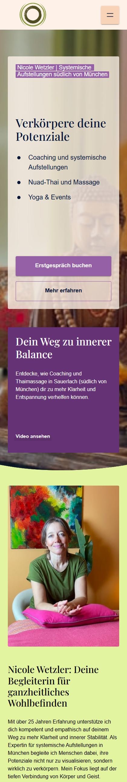 Dieselbe Website auf einem Handy