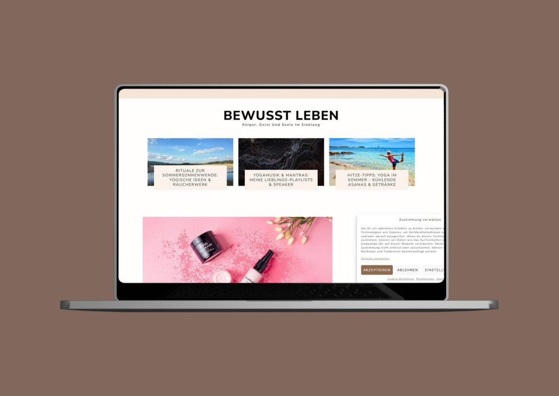 Webdesign Leibnitz-Deutschlandsberg Mockup einer Webseite eines Blogs aus Gleinstätten als Projektbeispiel für günstige Webseite und KI-Automatisierung