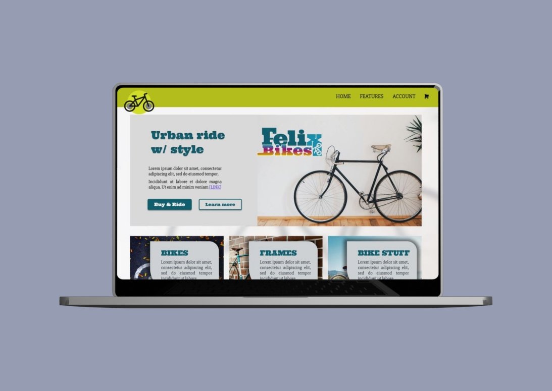 Webdesign Leibnitz Mockup einer E-Commerce Webseite für Fahrräder Graz als Projektbeispiel für UI und UX Design